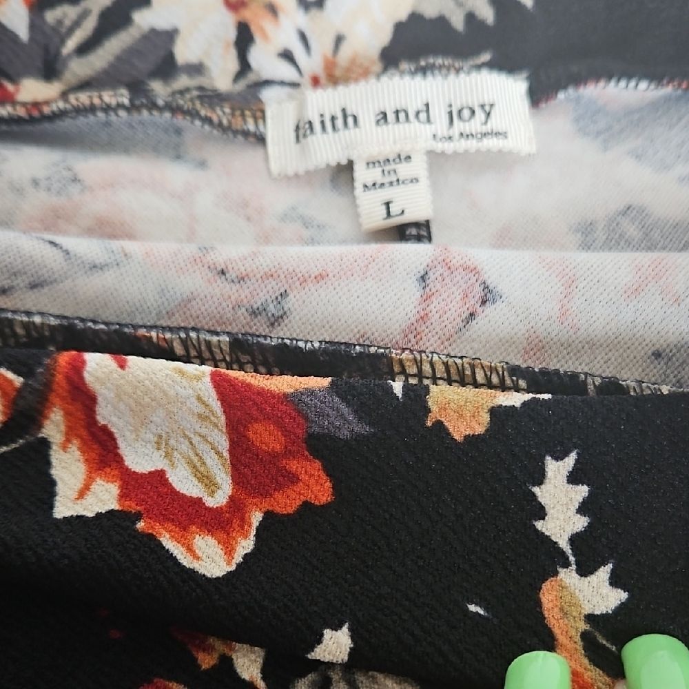 Faith and Joy Orange Black A-Line Skirt Casual Resort Wear - Picture 14 of 16